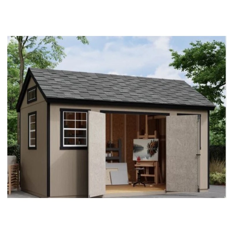Handy Home Yardline Berkdale 14x8 Wood Shed with Floor (19464-1)