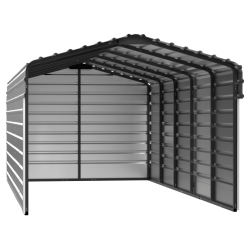 Arrow 3-sided 10x24x7 Galvanized Steel Carport Kit - Charcoal (CPHC102407ECL3)