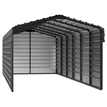 Arrow 3-Sided 12x20x9 Galvanized Steel Carport Kit - Charcoal (CPHC122009ECL3) Arrow 3-Sided 12x20x9 Galvanized Steel Carport Kit - Charcoal (CPHC122009ECL3)