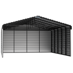 Arrow 3-Sided 20x24x9 Galvanized Steel Carport Kit - Charcoal (CPHC202409ECL3)