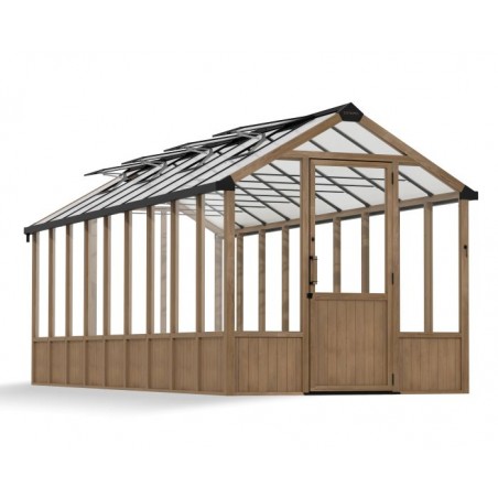 Palram-Canopia Natura 8x22 Cedar Greenhouse Kit - Brown (HG5706) Palram-Canopia Natura 8x22 Cedar Greenhouse Kit - Brown (HG5706)