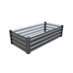 Absco Organic Garden Co Hakea 4' x 2' Metal Rectangle Garden Bed Kit - Woodland Gray (AB1316)