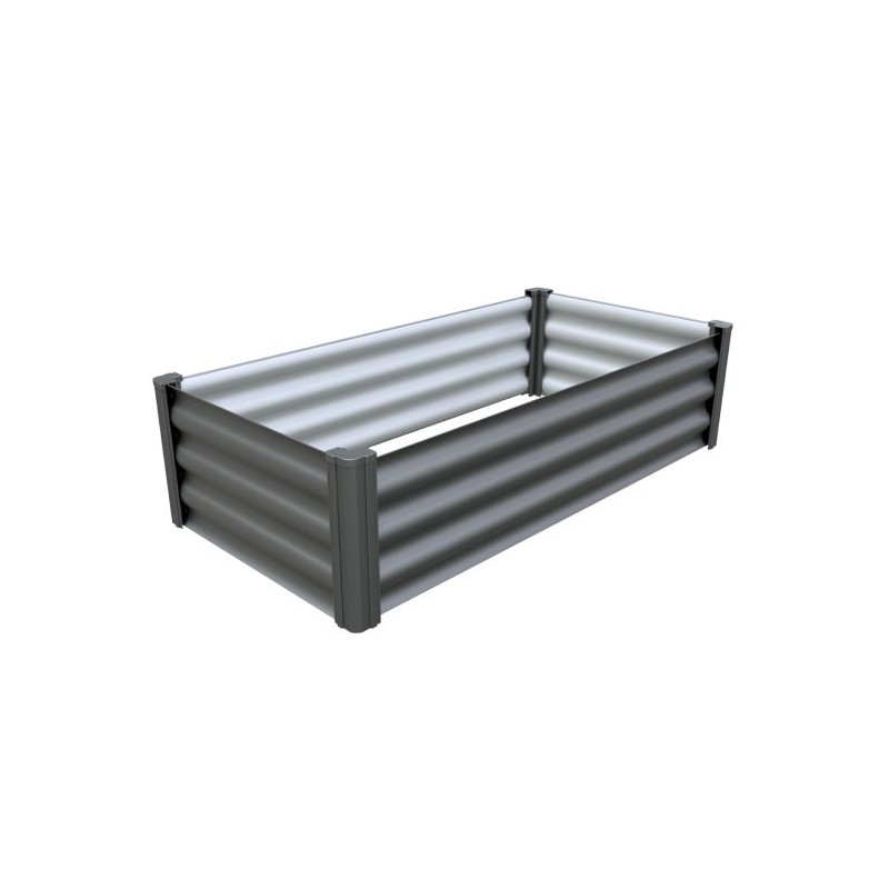 Absco Organic Garden Co Hakea 4' x 2' Metal Rectangle Garden Bed Kit - Woodland Gray (AB1316)