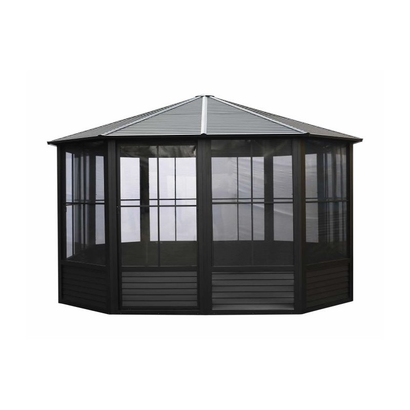Gazebo Penguin Florence Solarium 12x12 Metal Roof Black - (41212MR-42)