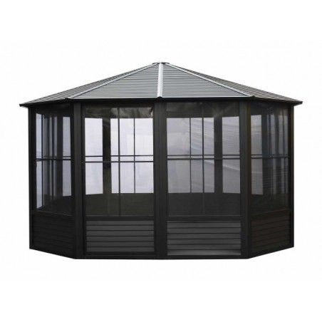 Gazebo Penguin Florence Solarium 12x12 Metal Roof Black - (41212MR-42)