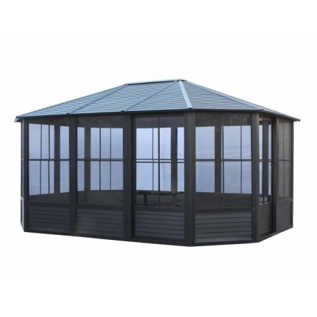 Gazebo Penguin Florence Solarium 12x15 Metal Roof - Black (41215MR-42)