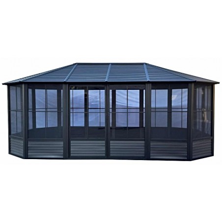 Gazebo Penguin Florence Solarium 12x18 Metal Roof - Black (41218MR-42)