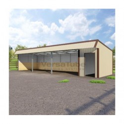 VersaTube Single Slope Loafing 12'x42'x10'/8' Metal Shed / Run-In Shelter Kit (VTSSLS1242)