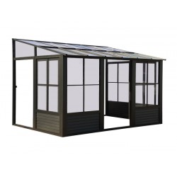 Gazebo Penguin Florence Wall Mounted Solarium 10x12 Polycarbonate Roof - Black (W1209-42)