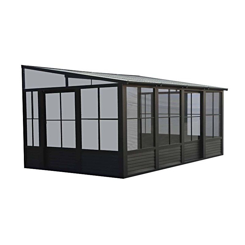 Gazebo Penguin Florence 10x16 Wall Mounted Metal Roof - Black (W1610MR-42)