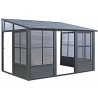 Gazebo Penguin Florence - Wall Mounted Solarium 8x12 Metal Roof - Black (W1207MR-42)