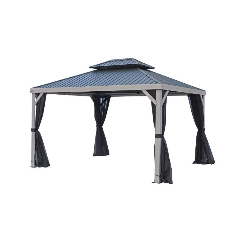 Gazebo Penguin Yosemite 10x12 Wood Finish Gazebo Kit - Taupe (41012MR-GP120)