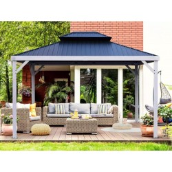 Gazebo Penguin Yosemite 10x12 Wood Finish Gazebo Kit - Taupe (41012MR-GP120)