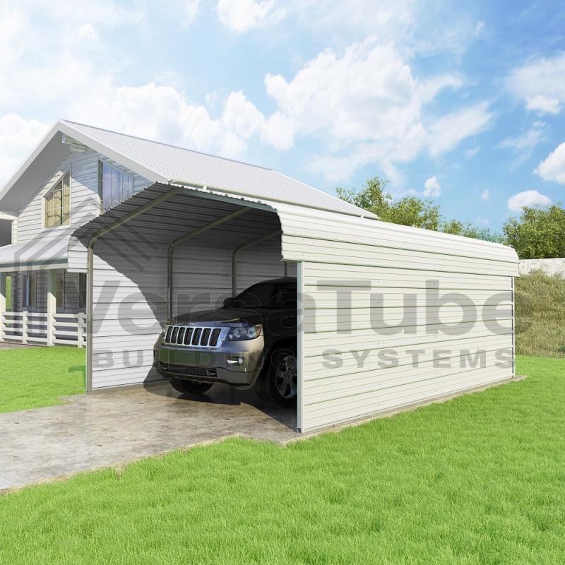 VersaTube 3-Sided 12x20x7 Classic Steel Carport Kit (C3E012200070-2)