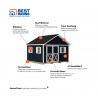 Best Barns Backyard Basecamp Standard 12x12 Storage Shed Kit – Eave Doors, No Loft (BBASDE12) Best Barns Backyard Basecamp Standard 12x12 Storage Shed Kit – Eave Doors, No Loft (BBASDE12)