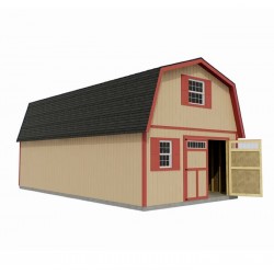 Best Barns Handcrafted Homestead 16x20 Wood Shed Kit with XL Transom Doors - (HHOMTD20)