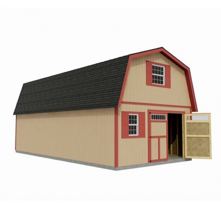 Best Barns Handcrafted Homestead 16x28 Wood Shed Kit with XL Transom Doors - (HHOMTD28) Best Barns Handcrafted Homestead 16x28 Wood Shed Kit with XL Transom Doors - (HHOMTD28)