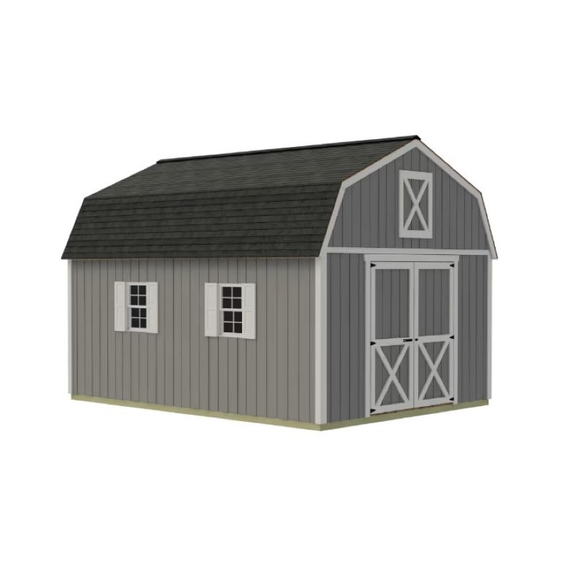 Best Barns Handcrafted Homestead Standard 12x16 Wood Barn Kit w/ Centered Gable Door, No Loft (HHOMDG16NL)
