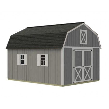 Best Barns Handcrafted Homestead Standard 12x16 Wood Barn Kit w/ Centered Gable Door, No Loft (HHOMDG16NL)
