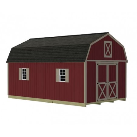 Best Barns Handcrafted Homestead Standard 12x16 Wood Barn Kit w/ Centered Gable Door, No Loft (HHOMDG16NL)