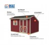 Best Barns Sophisticated Salt Box 8x12 Specialty Wood Shed Kit w/ Offset Eave Barn Doors (SBOXDE12)