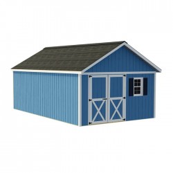Best Barns Backyard Basecamp 12x12 Pre-Cut Wood Shed Kit w/ Centered Gable Door - (BBASDG12C)