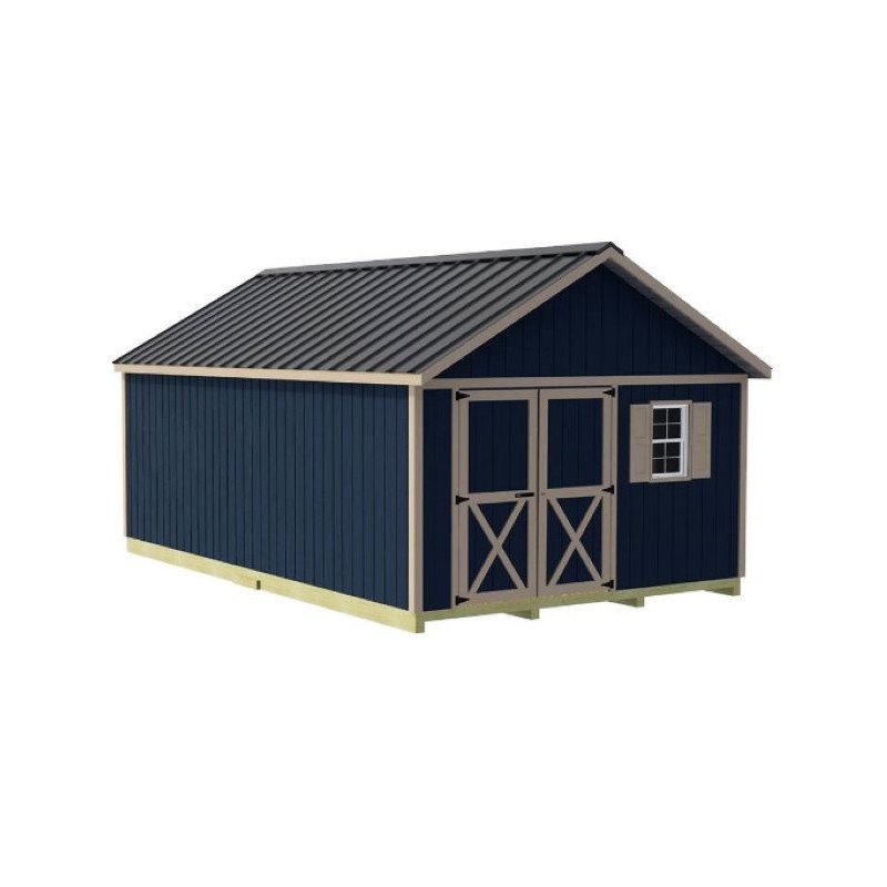 Best Barns Backyard Basecamp 12x12 Pre-Cut Wood Shed Kit w/ Centered Gable Door - (BBASDG12C)