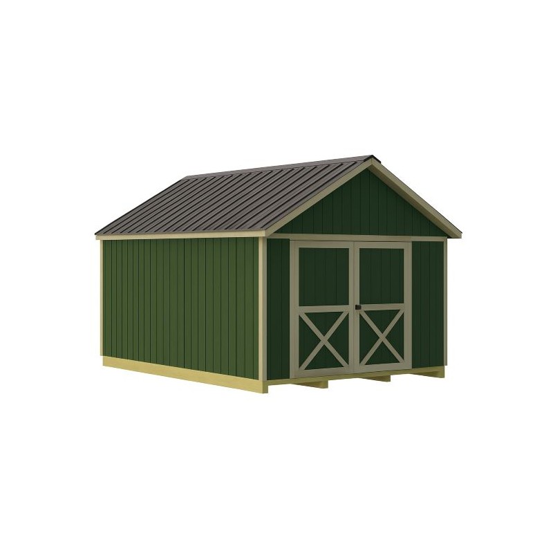 Best Barns Shedquarters 12x20 Standard Wood Shed Kit w/ Centered Gable Door (SQUADG20C)