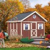 Best Barns Crafter's Connection 12x16 Pre-Cut Wood Shed Kit w/ Centered Eave Barn Doors & Gable Walk-In Door (CCONSG16C)