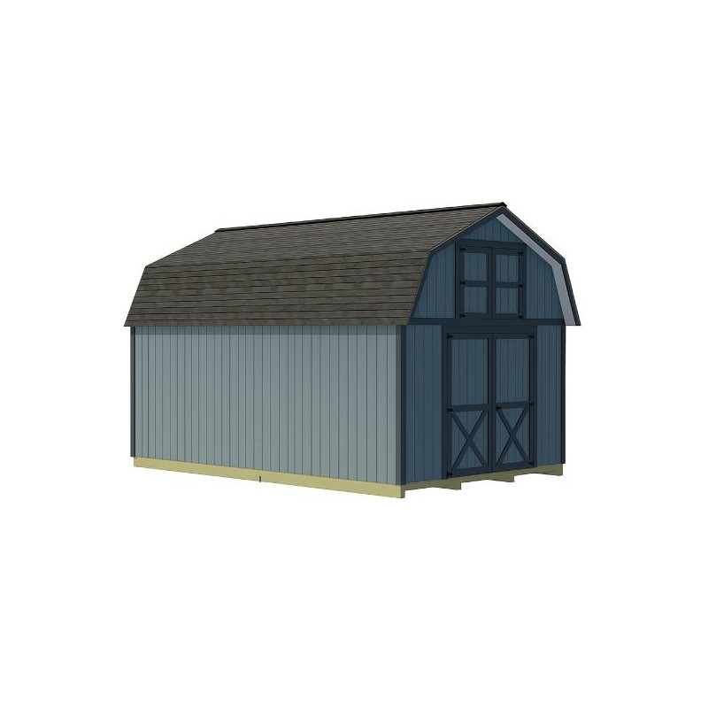 Best Barns Handcrafted Homestead 12x16 Wood Barn Kit w/ Centered Door on Gable & Loft (HHOMDG16CLF)