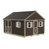 Best Barns Crafter's Connection 12x16 Pre-Cut Wood Shed Kit w/ Centered Eave Barn Doors & Gable Walk-In Door (CCONSG16C)