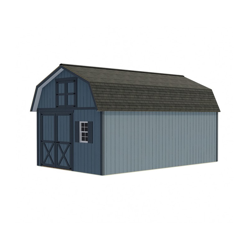 Best Barns Handcrafted Homestead 12x16 Wood Barn Kit w/ Offset Door on Gable & Loft (HHOMDG16OLF)