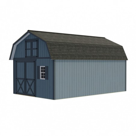 Best Barns Handcrafted Homestead 12x16 Wood Barn Kit w/ Offset Door on Gable & Loft (HHOMDG16OLF)