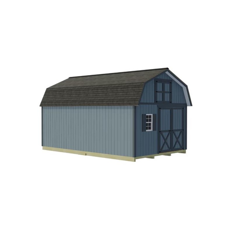 Best Barns Handcrafted Homestead 12x16 Wood Barn Kit w/ Offset Door on Gable & Loft (HHOMDG16OLF)