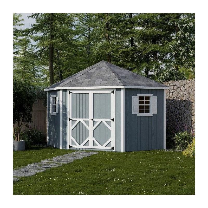 Little Cottage Co. Classic Five Corner Panelized Shed Kit - (10x10 5-SCS-PNK)