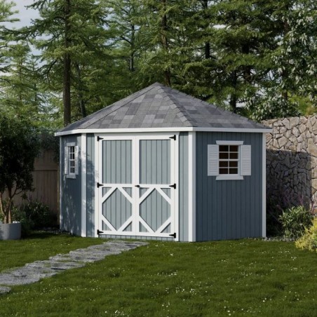 Little Cottage Co. Classic Five Corner Panelized Shed Kit - (10x10 5-SCS-PNK)