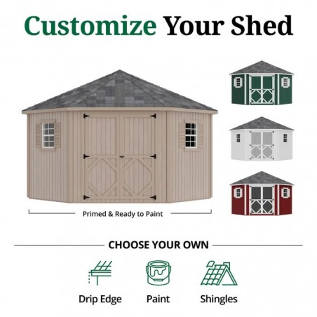 Little Cottage Co. Classic Five Corner Panelized Shed Kit - (10x10 5-SCS-PNK)