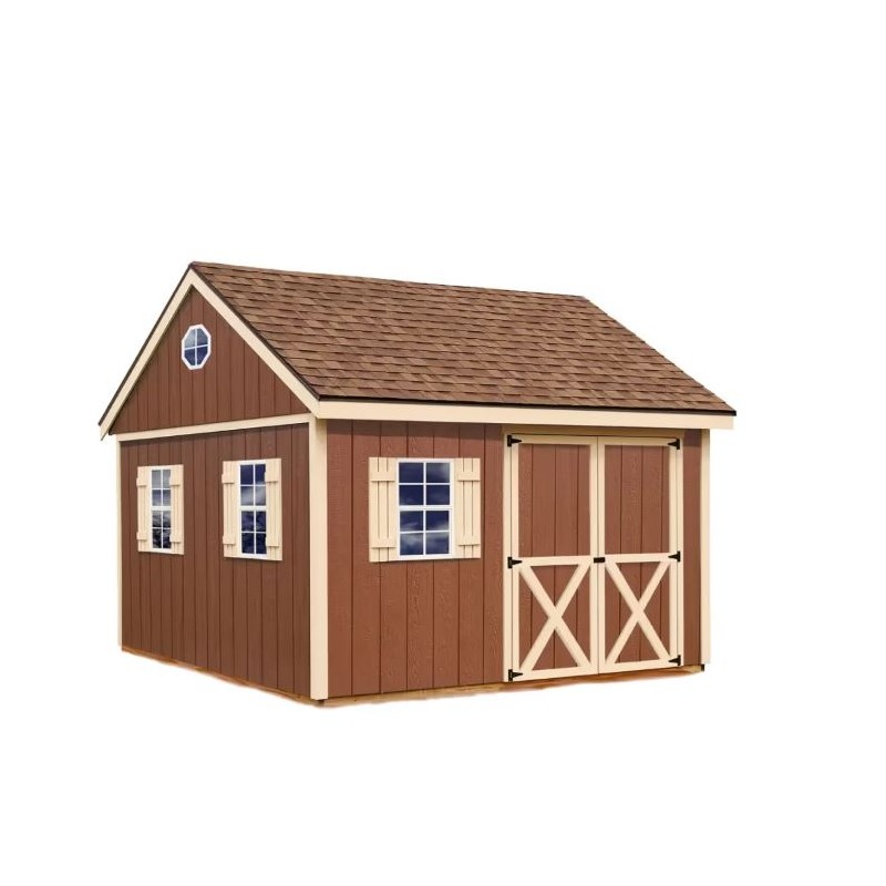 Best Barns Backyard Basecamp 12x12 Pre-Cut Wood Shed Kit w/ Centered Gable Door - (BBASDG12C)