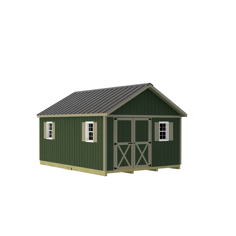 Best Barns Crafter’s Connection 12x16 Pre-Cut Wood Shed Kit w/ Offset Eave Door (CCONDE16O)