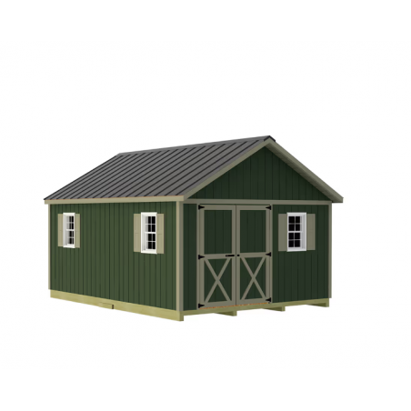 Best Barns Crafter’s Connection 12x16 Pre-Cut Wood Shed Kit w/ Offset Eave Door (CCONDE16O)