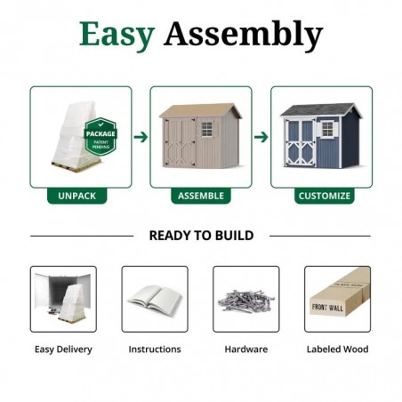 Little Cottage Co. Pre-Cut 8x12 Classic Workshop Wood Shed Kit - (8x12 CWS-PC) Little Cottage Co. Pre-Cut 8x12 Classic Workshop Wood Shed Kit - (8x12 CWS-PC)