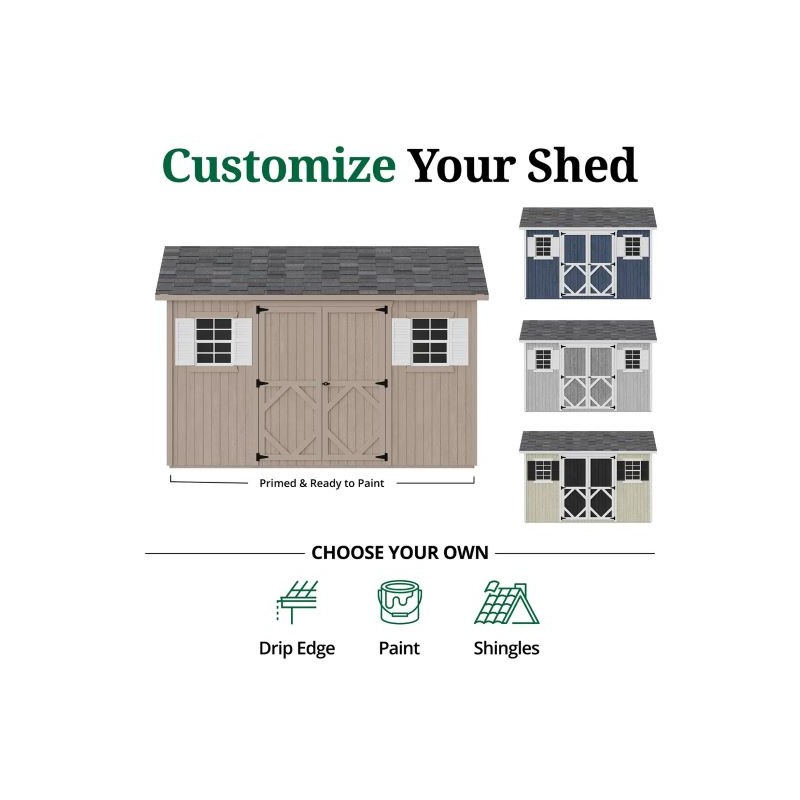 Little Cottage Co. Pre-Cut 10x12 Classic Workshop Wood Shed Kit - (10x12 CWS-PC)