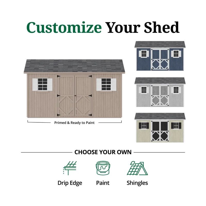 Little Cottage Co. Pre-Cut 10x14 Classic Workshop Wood Shed Kit - (10x14 CWS-PC)