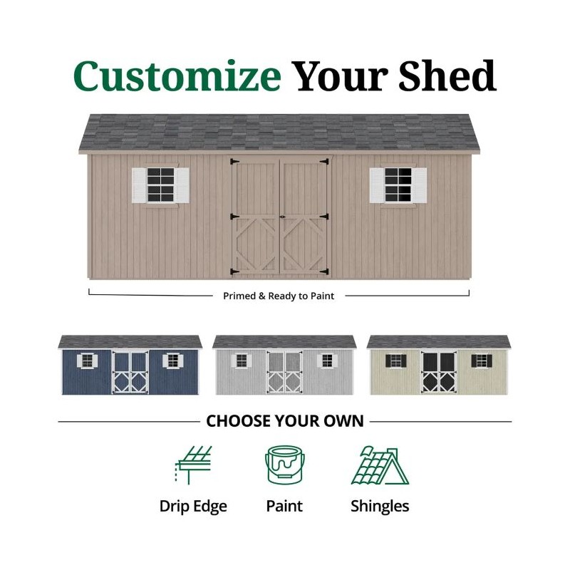Little Cottage Co. Pre-Cut 10x20 Classic Workshop Wood Shed Kit - (10x20 CWS-PC)
