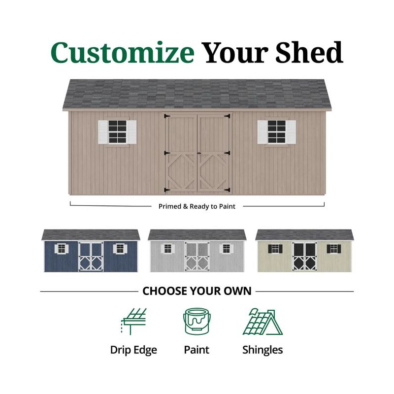 Little Cottage Co. Pre-Cut 12x20 Classic Workshop Wood Shed Kit - (12x20 CWS-PC)