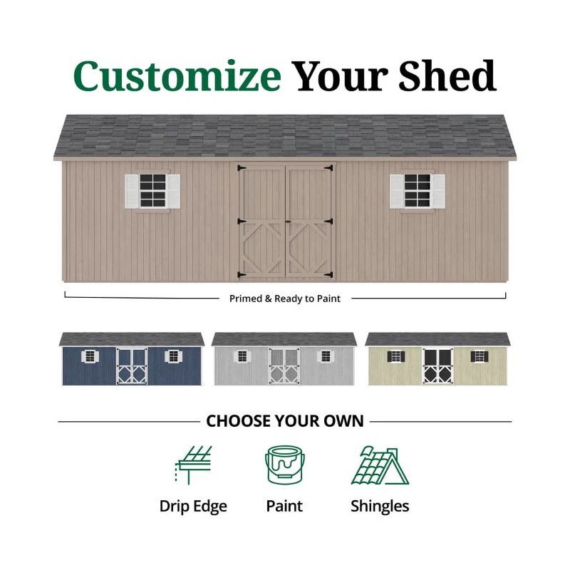 Little Cottage Co. Pre-Cut 12x24 Classic Workshop Wood Shed Kit - (12x24 CWS-PC)