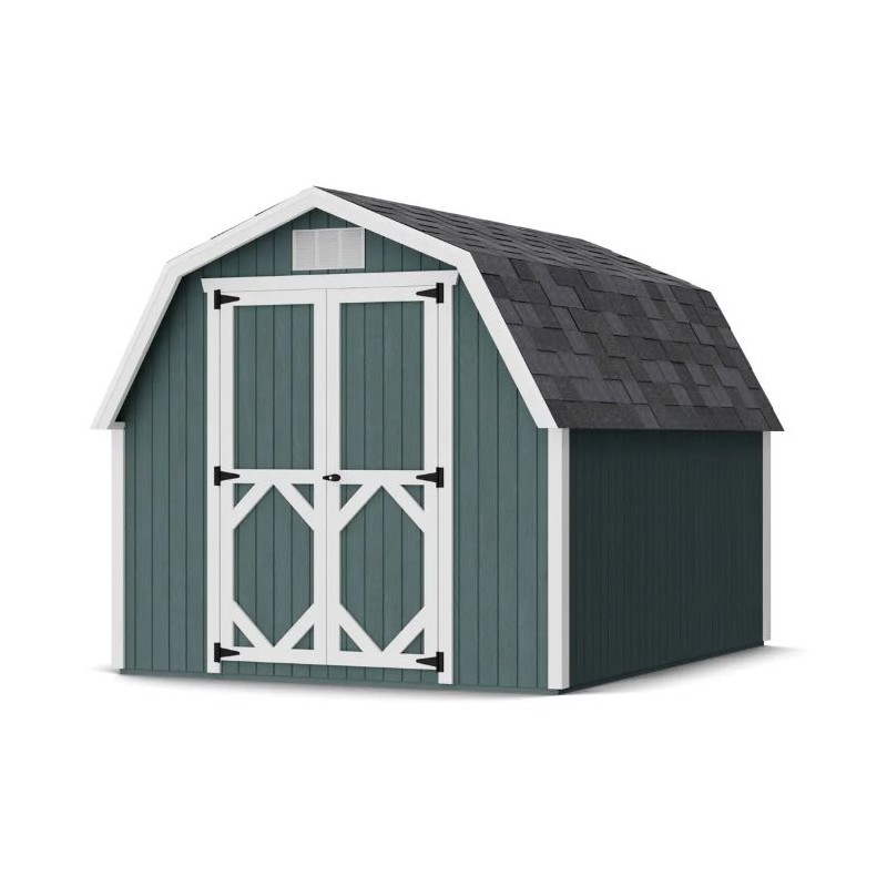 Little Cottage Co. 8x10 Classic Gambrel Barn Wood Shed Kit w/ 4' Sidewall - (8x10 CGB-4-PC)