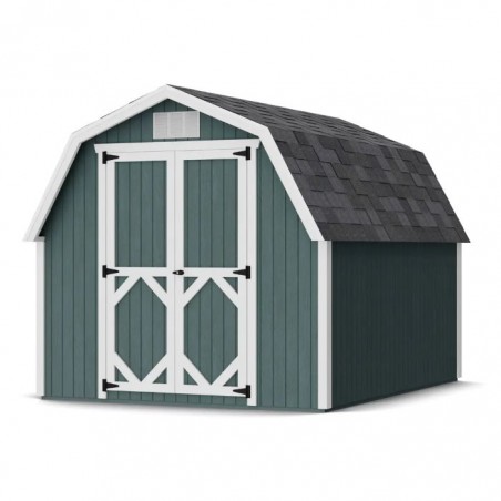 Little Cottage Co. 8x10 Classic Gambrel Barn Wood Shed Kit w/ 4' Sidewall - (8x10 CGB-4-PC)