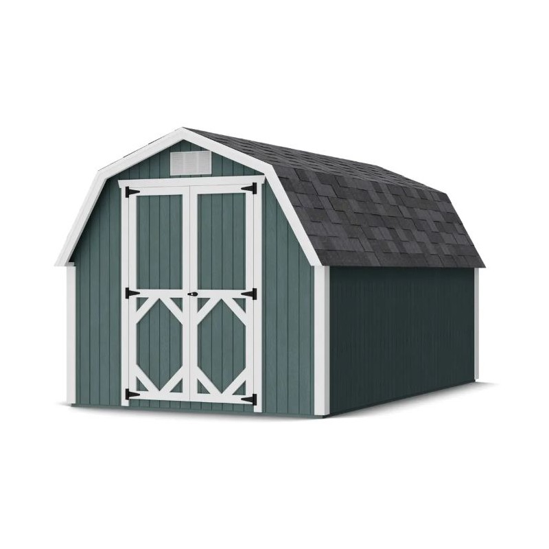Little Cottage Co. 8x14 Classic Gambrel Barn Wood Shed Kit w/ 4' Sidewall - (8x14 CGB-4-PC)