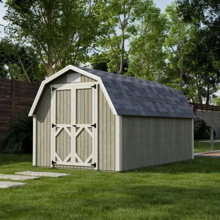 Little Cottage Co. 8x14 Classic Gambrel Barn Wood Shed Kit w/ 4' Sidewall - (8x14 CGB-4-PC)
